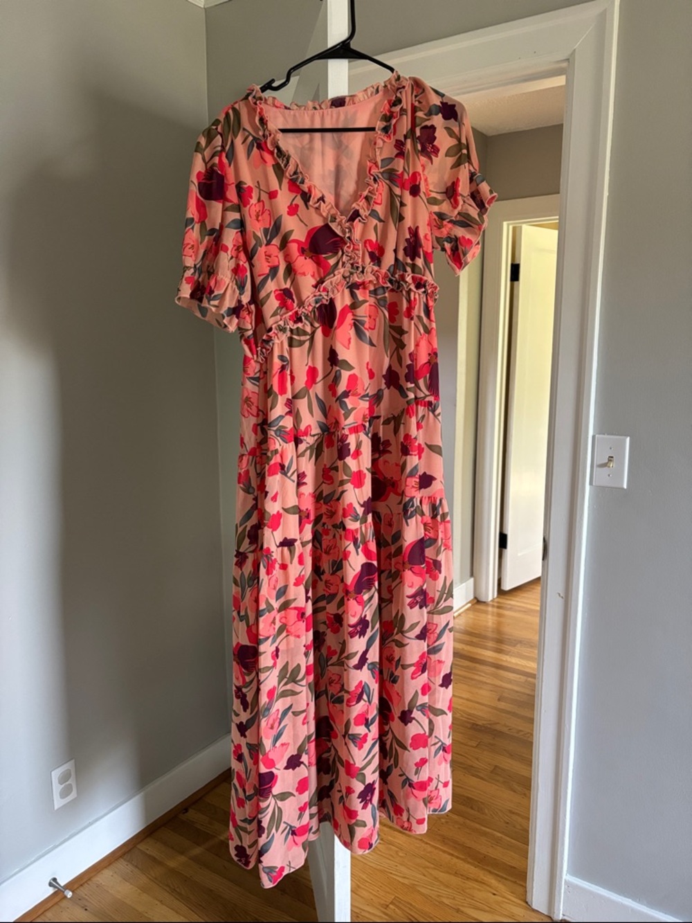 Floral Pink Wedding Guest Dress